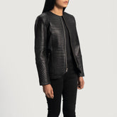 Maken Black Leather Quilted Jacket